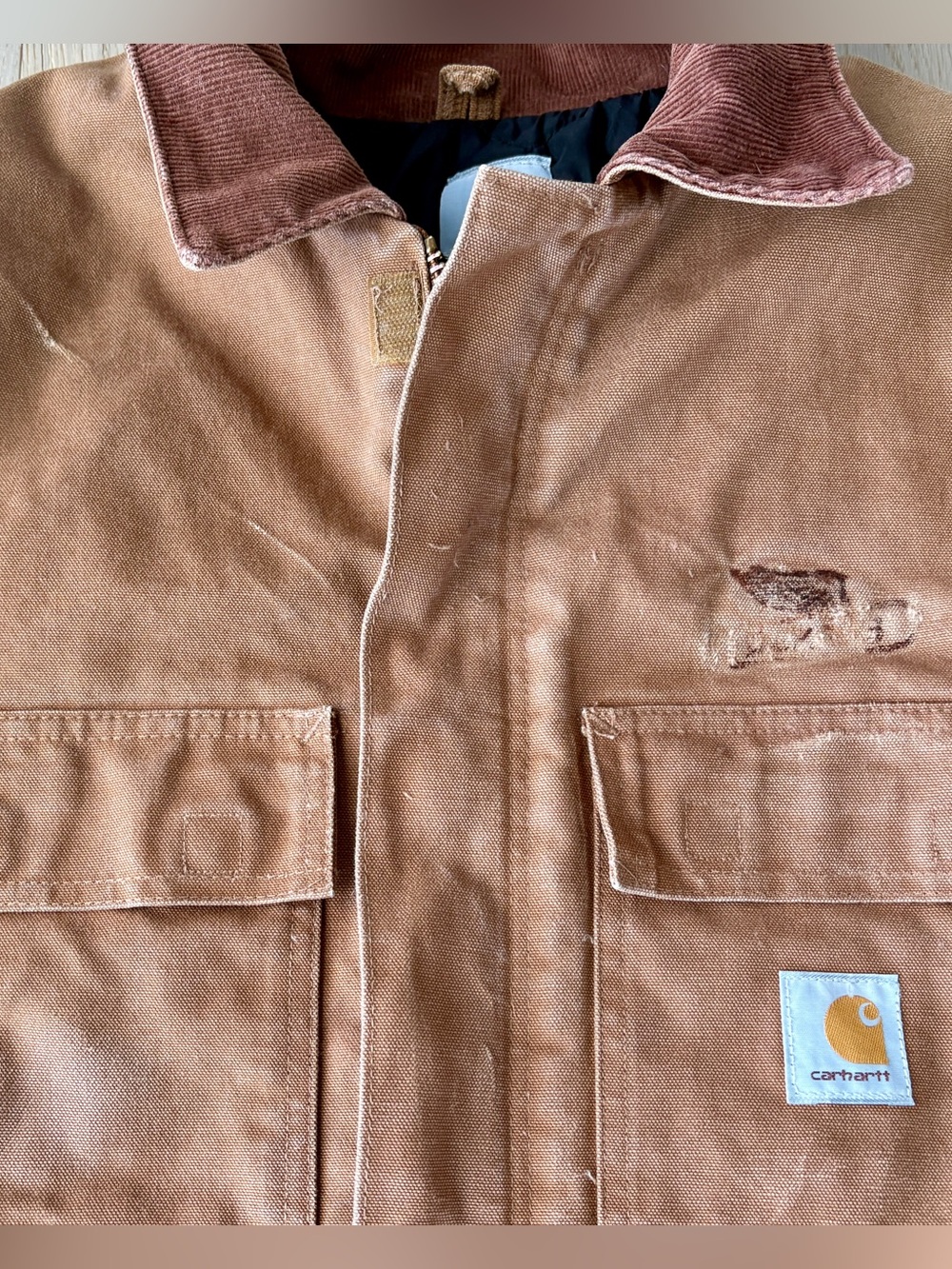 Carhartt Vintage Distressed Large Men's Work Field Jacket. Beautiful, warm,